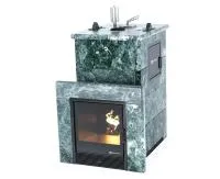 печь для бани изистим сочи м2 premium в 4-х стор. кожухе из змеевика закр. верх (вх.слева) под ггу