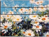 картина "ромашки" 30*40 см на дереве ц006, пэм