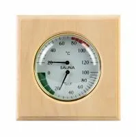 термометр с гигрометром банная станция квадрат, липа, th-11l, 212f, банный эксперт