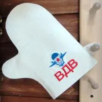 рукавица для бани и сауны "вдв", белая, мск