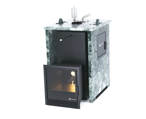 печь для бани изистим анапа premium в трехстор. кожухе змеевик закр.верх с боковым подкл. справа