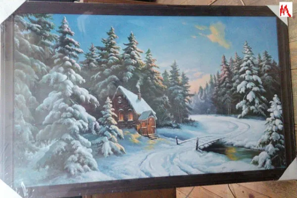 картина "зима" 60*100 см, банный эксперт