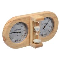 термометр с гигрометром банная станция с песочными часами 27*13,8*7,5 см банные штучки